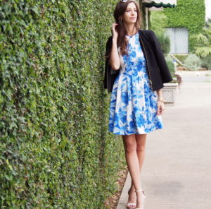 blue floral vince camuto dress myviewinheels