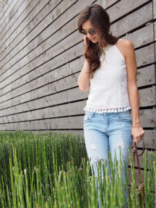 light jeans and summer top-