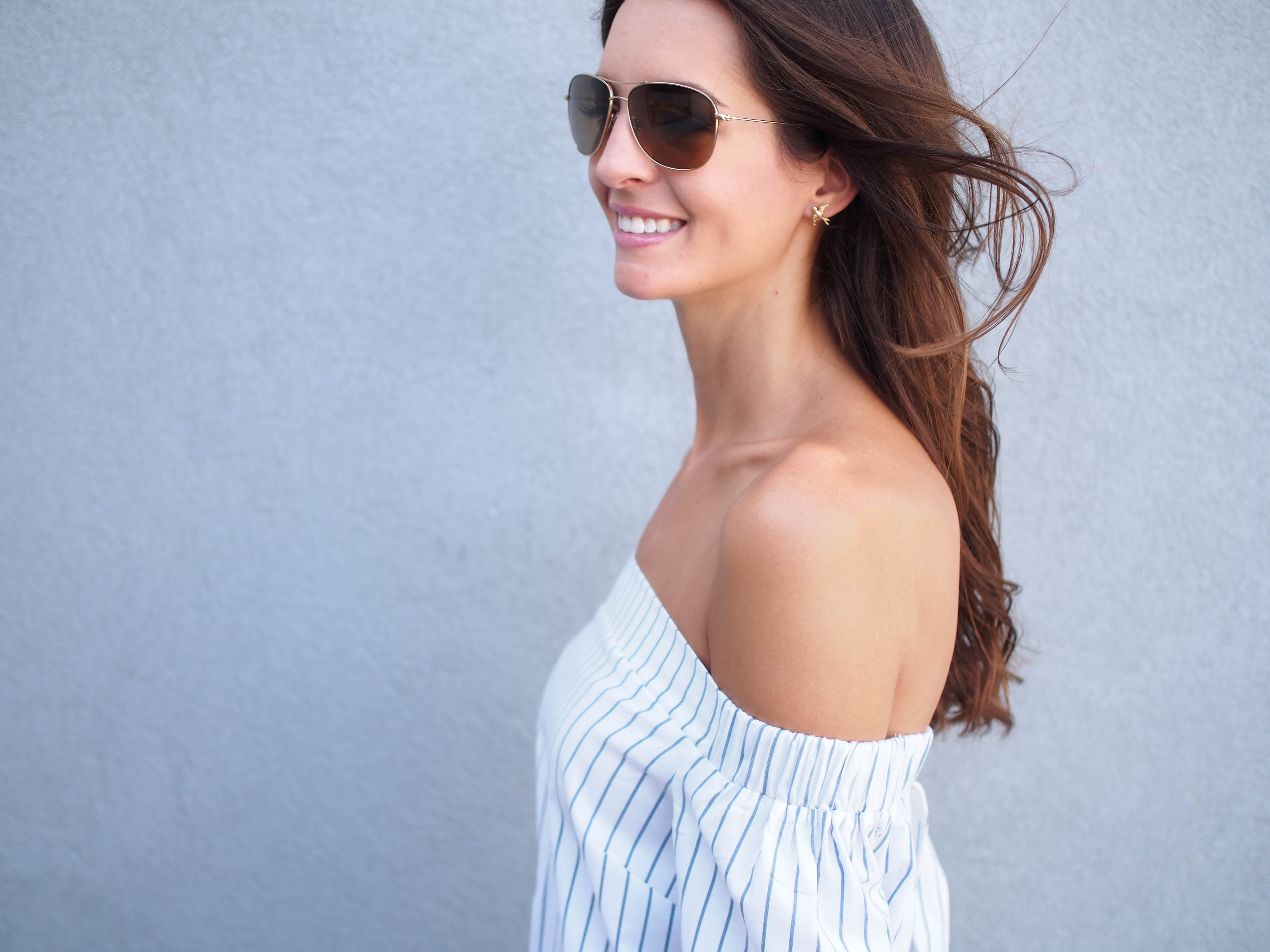 white off the shoulder top