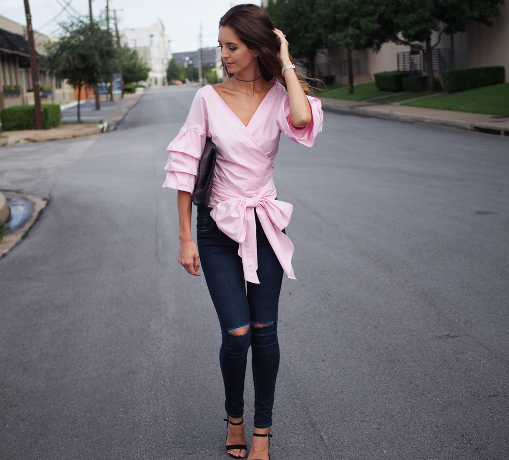 pink big bow top dupe dallas fashion blogger