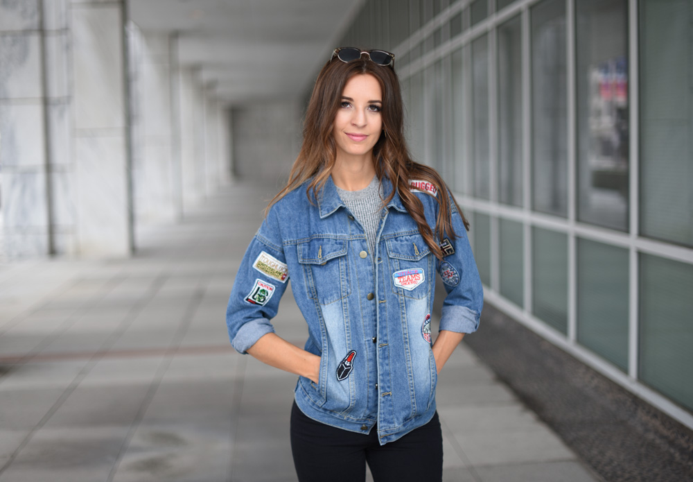 cheap affordable patch denim jacket