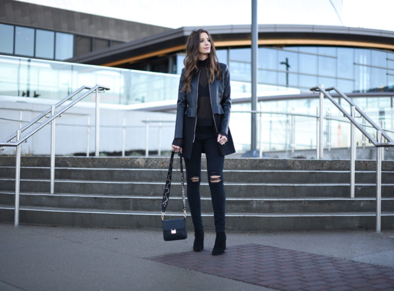 all black outfits with heels