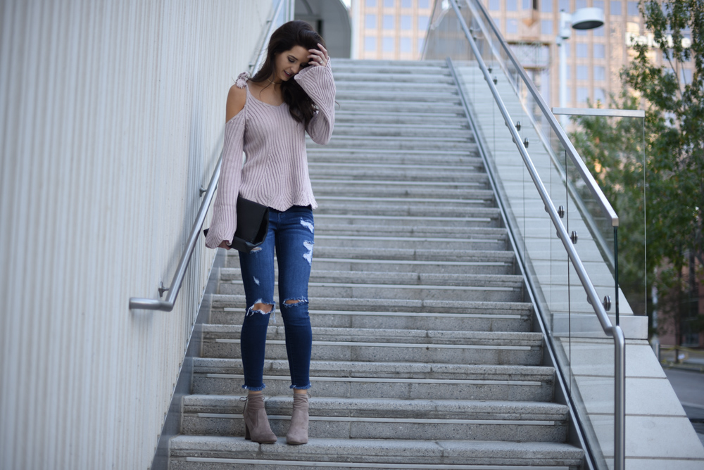 Cold Shoulder Sweater » My View in Heels