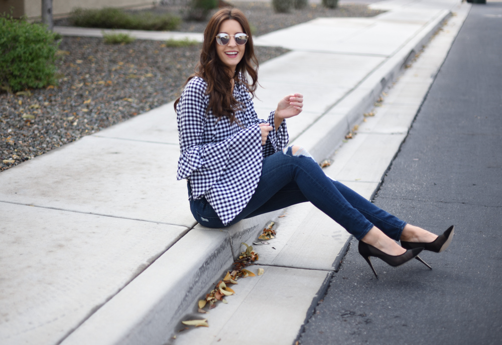 Tiered Sleeves and Gingham Print