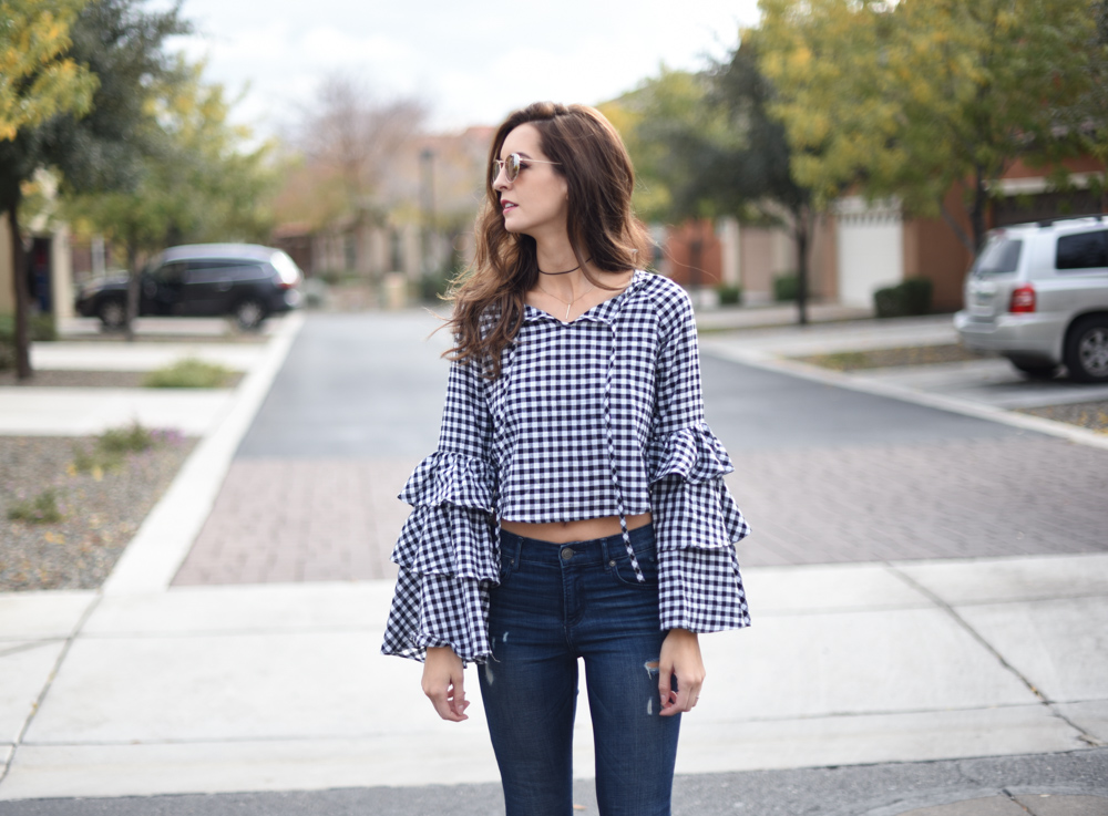 Tiered Sleeves and Gingham Print