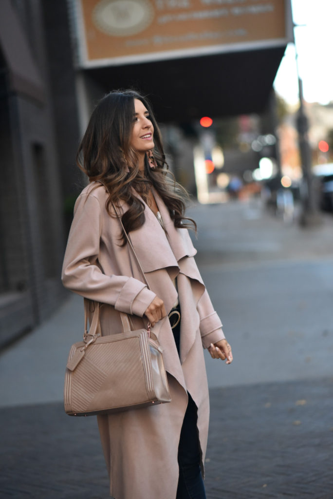 Draped Blush Jacket and Bush Accessories This Fall