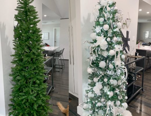 Before and After: Flocking and Decorating a Christmas Tree