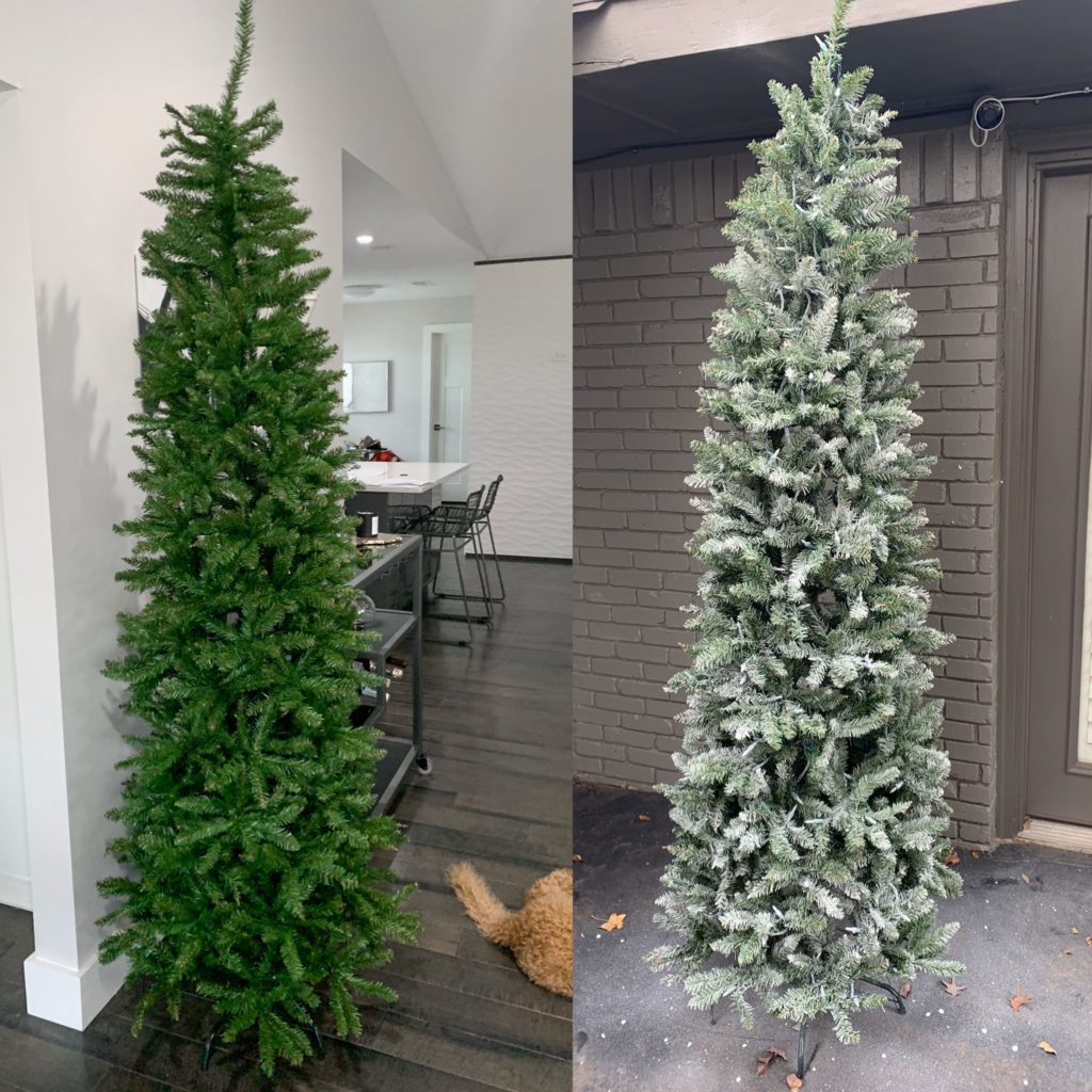 Before and After: Flocking and Decorating a Christmas Tree » My View in  Heels